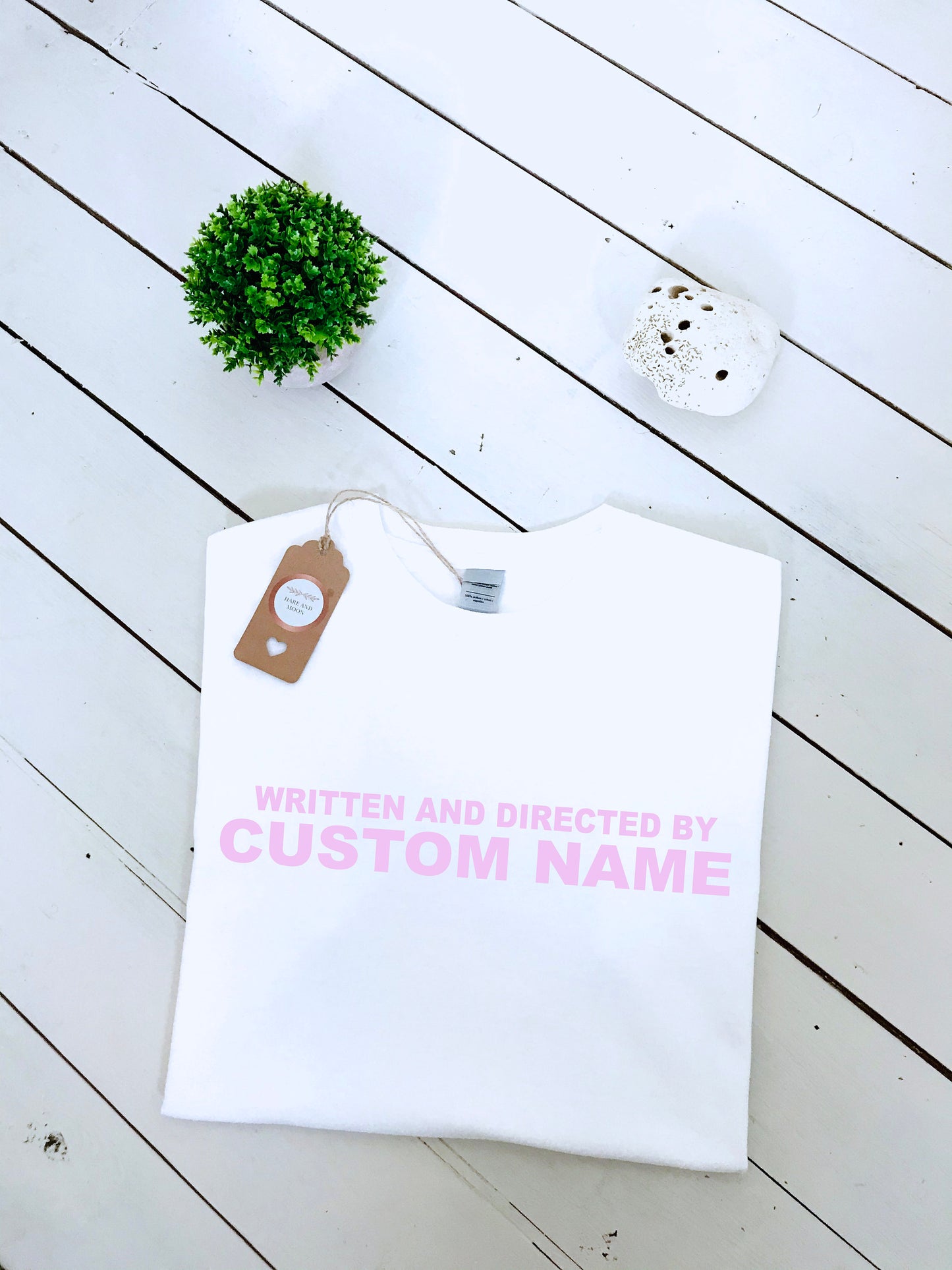 Directed by Custom name T-shirt, multiple colour tees, mens and womens sizes, movie clothing, film school, director, custom print gift idea