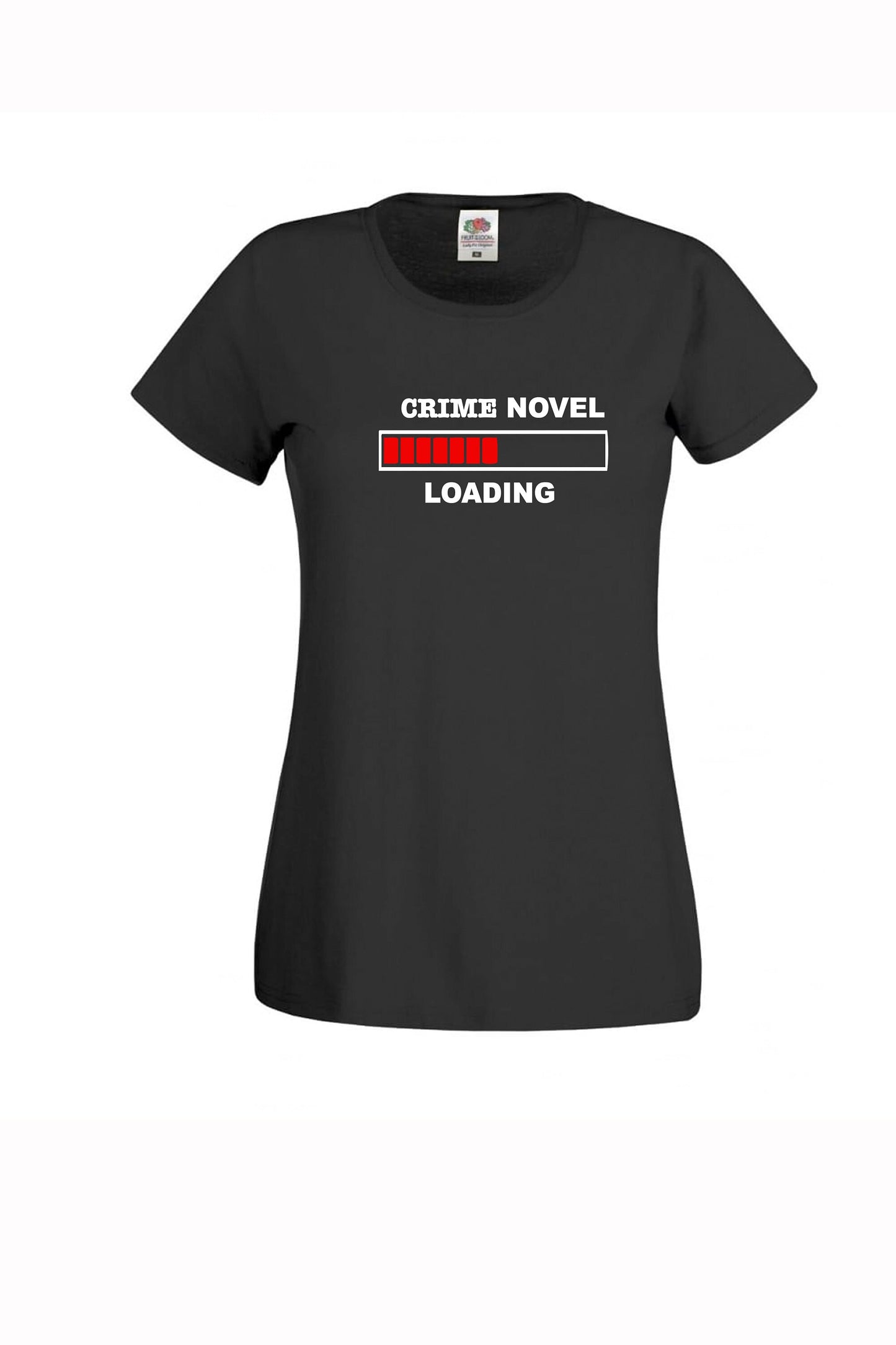 Crime Novel Loading printed T-shirt, writing, fiction, crime, novel writer, multiple sizes and colours, mens & womens top, literature, osman