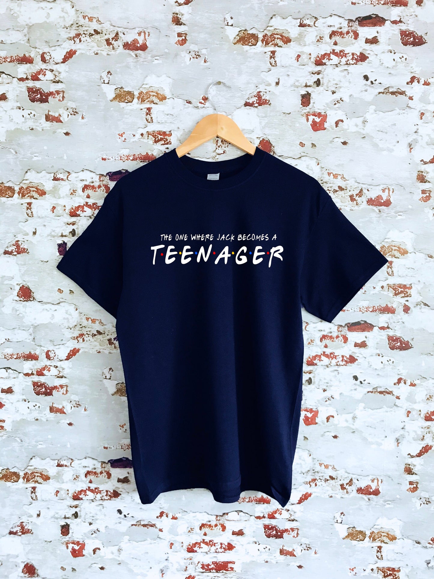 Personalised Friends Teenager T-shirt, custom text, 100% cotton, multiple sizes available, unisex & ladies tees, perfect birthday gift idea