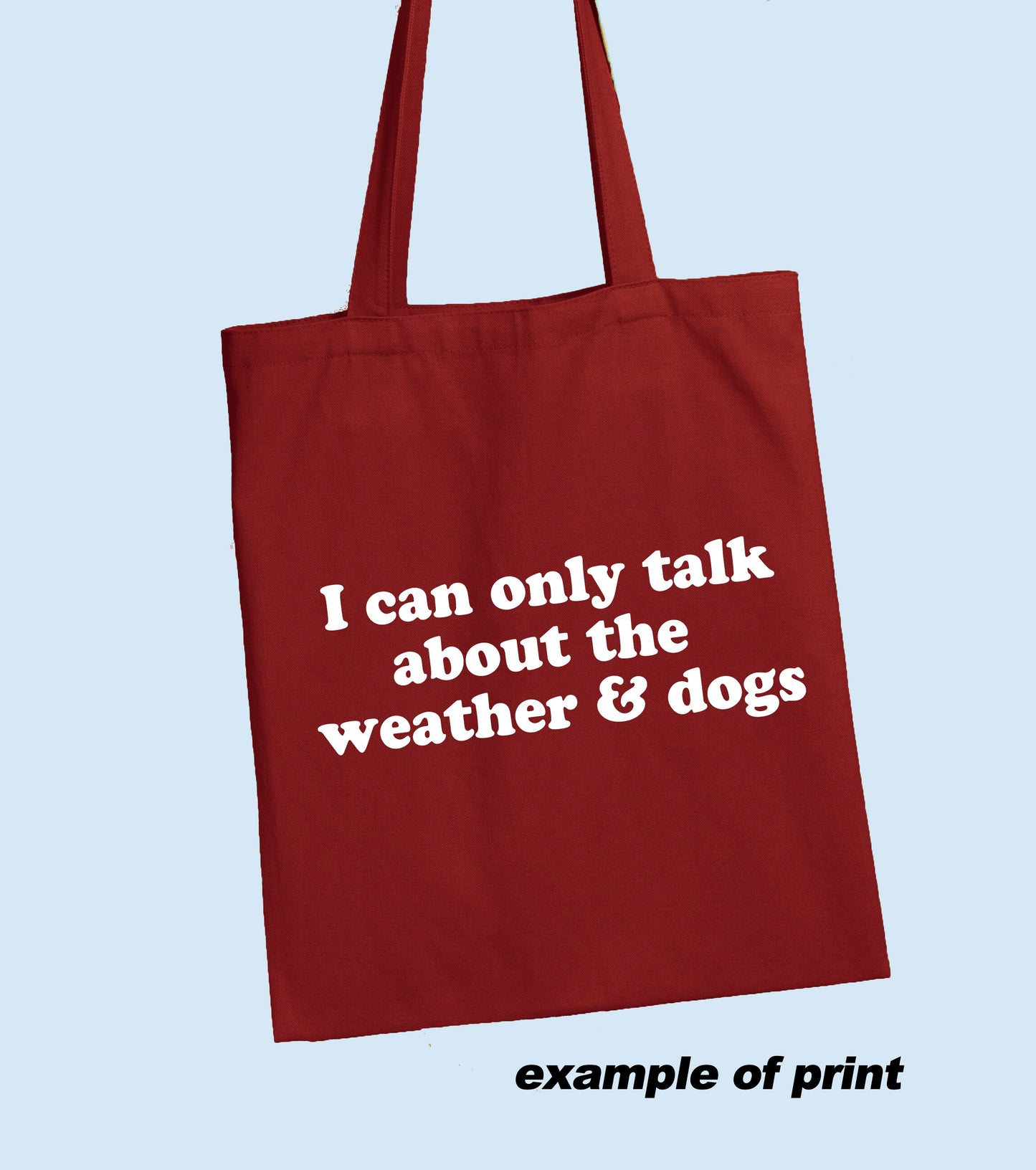 Custom print Tote Shoulder bag, choose text, multiple colours, 100% cotton, handmade print, great gift idea, bag for life, personalised