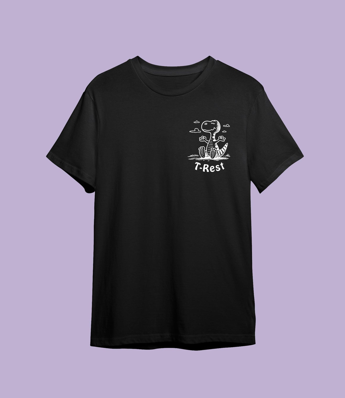Dinosaur T-Rest mindfulness print T-shirt, multiple sizes and colours, mens & womens top, Kids sizes available, dinosaurs, jurassic, zen :)