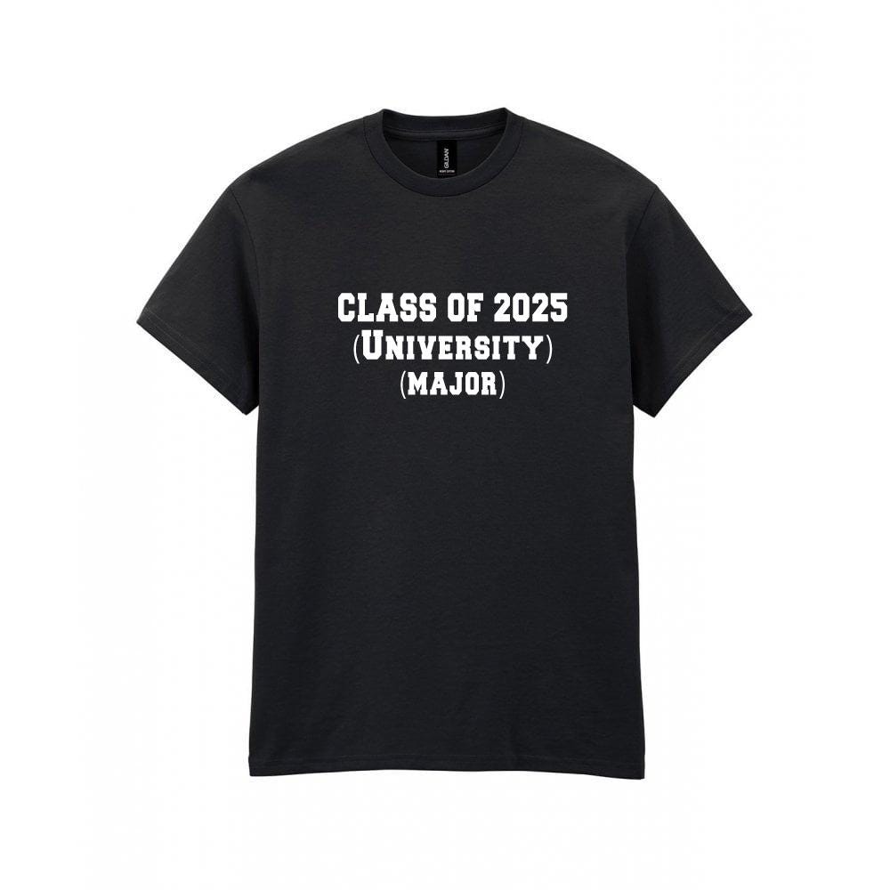 Custom Graduation T-shirt, choose your text, mens & womens tees, multiple sizes and colours, design your tshirt, class of 2025, university
