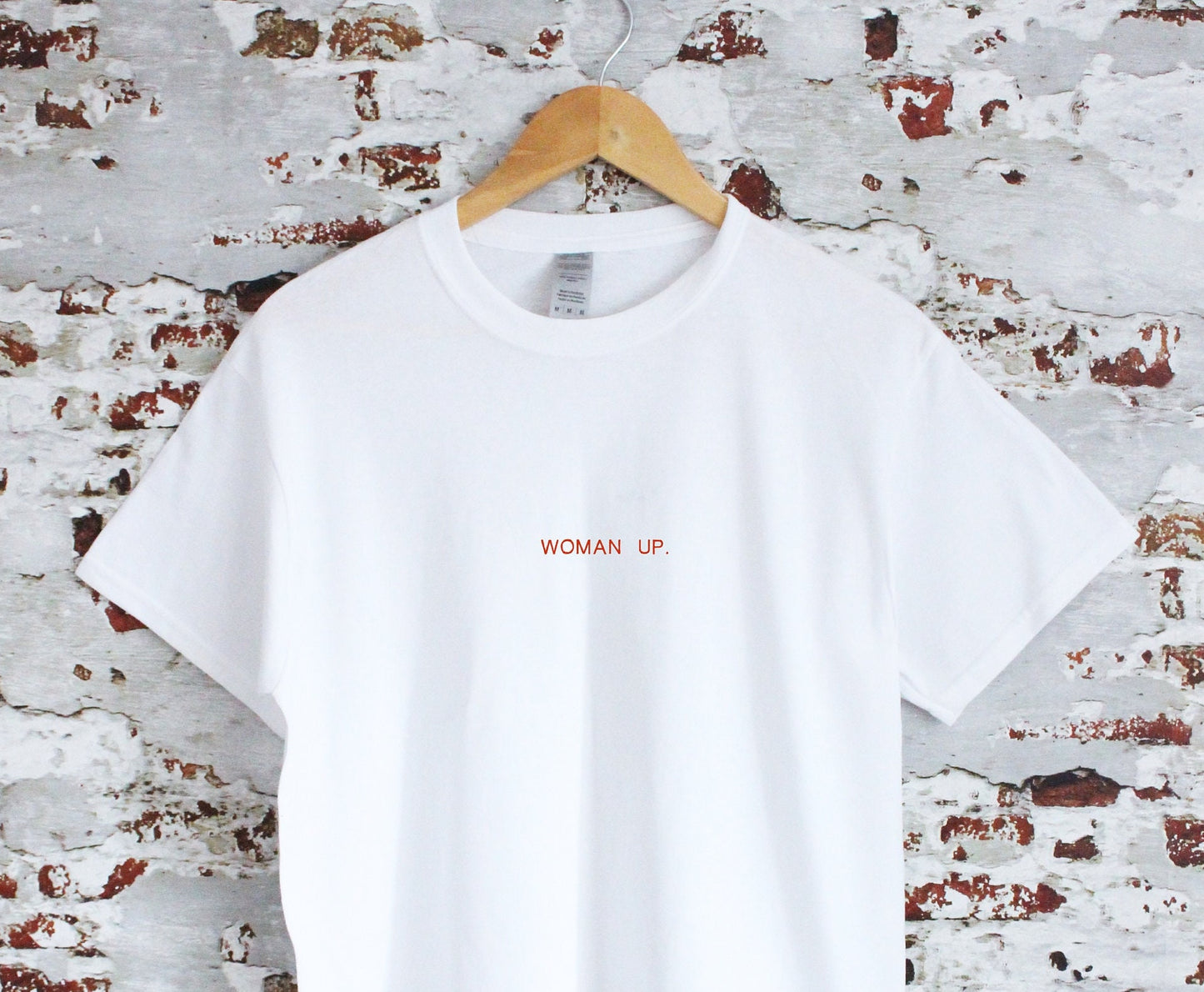 WOMAN UP embroidery T-shirt, multiple sizes and colours, mens & womens top, feminist tee