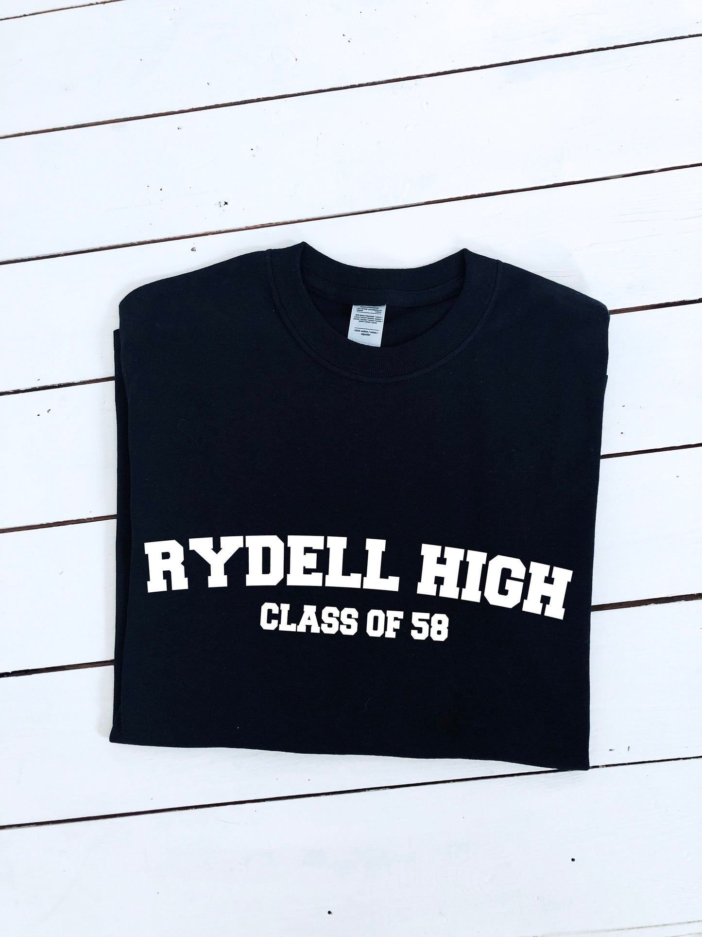 Rydell High Class of 58 print unisex T-shirt, multiple sizes and colours, mens and womens tops, T birds, movie fan tee