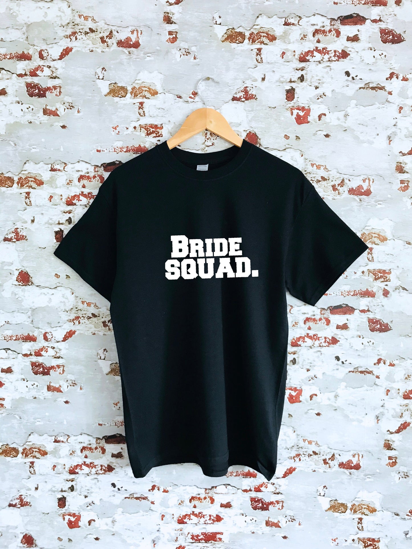 Bride Squad slogan print T-shirt, Unisex and ladies sizes avialable, 100% cotton, multiple colours, hen do, wedding gift, party tee