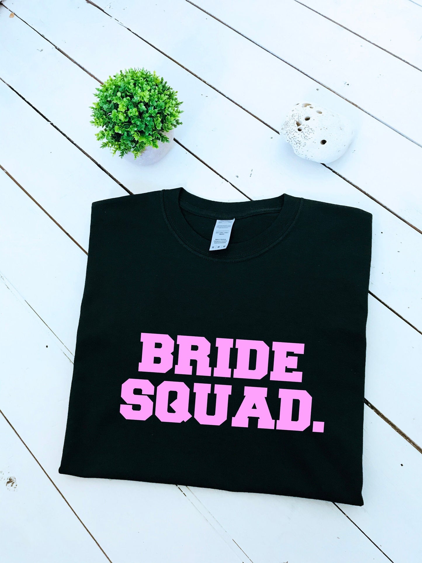 Bride Squad slogan print T-shirt, Unisex and ladies sizes avialable, 100% cotton, multiple colours, hen do, wedding gift, party tee