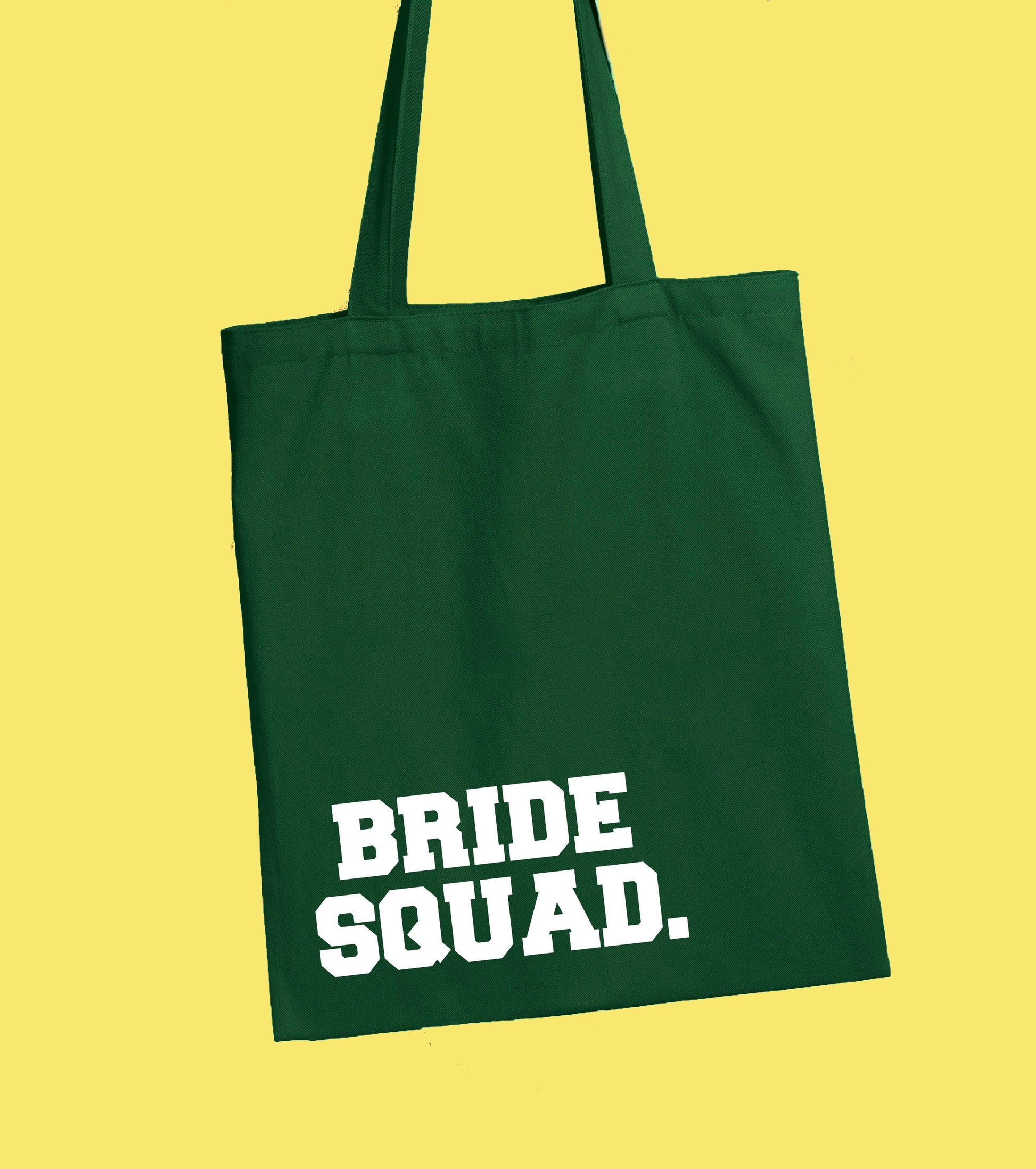 Bride Squad printed Tote Shoulder bag, multiple colours to choose from, 100% cotton, handmade, printed, great for hen do & wedding gift