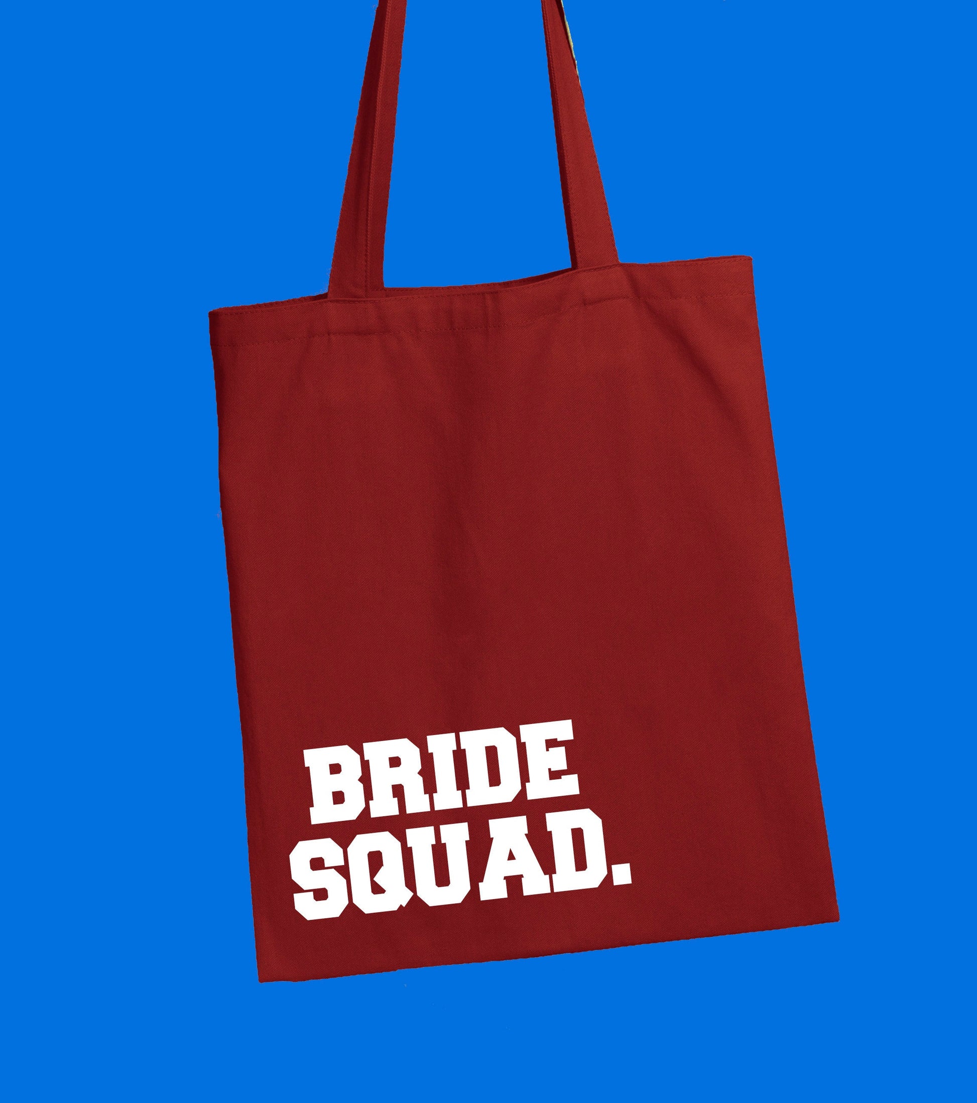 Bride Squad printed Tote Shoulder bag, multiple colours to choose from, 100% cotton, handmade, printed, great for hen do & wedding gift
