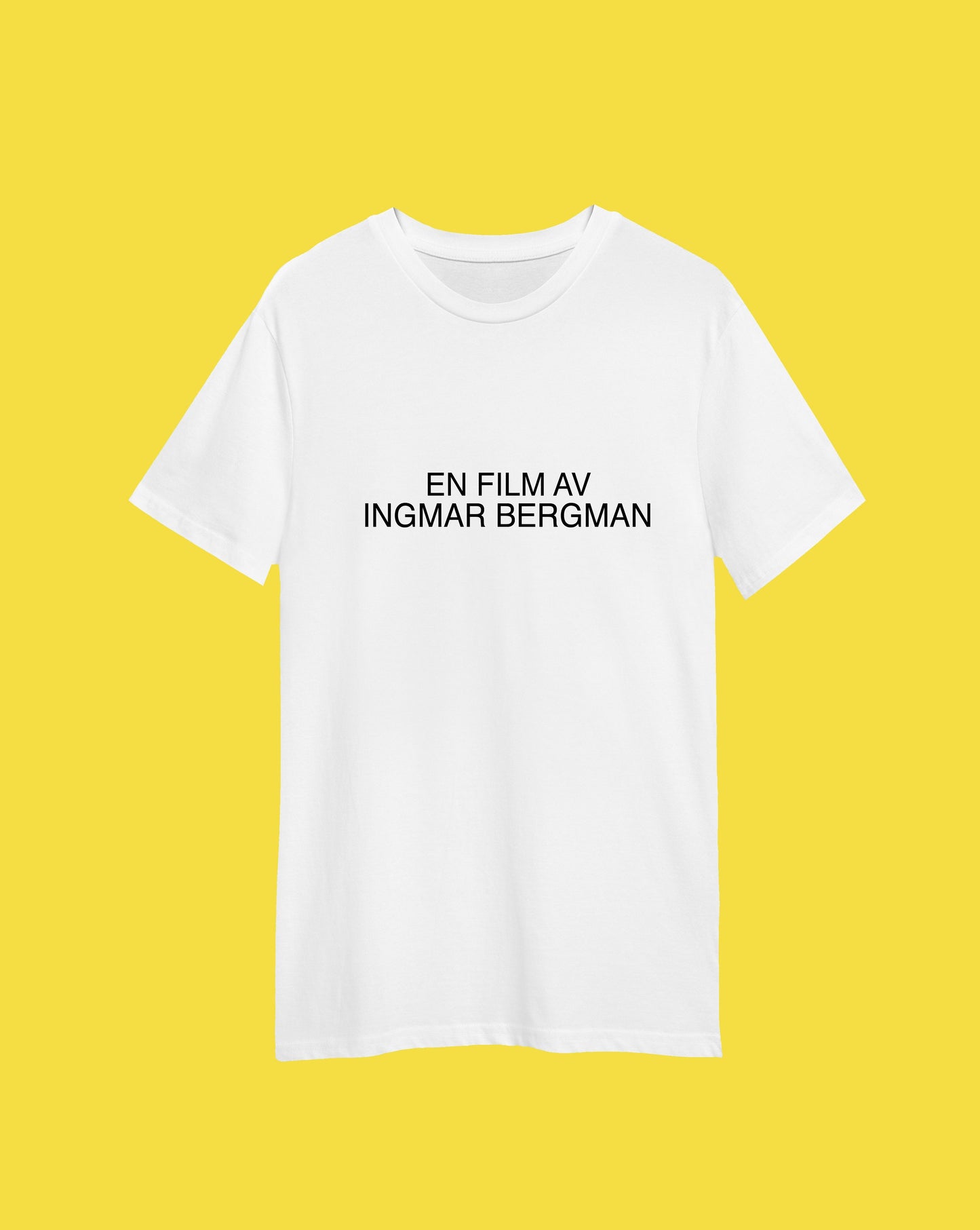 En Film Av Ingmar Bergman t-shirt, Written and directed by, movie gift idea, multiple colours and sizes, unisex and ladies tees, fan gift