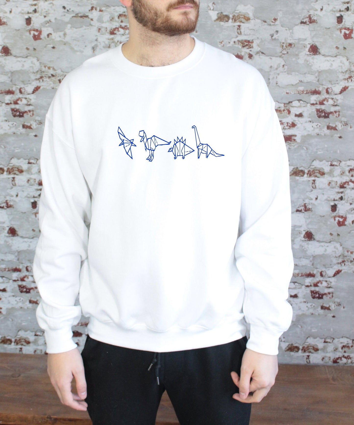Dino Origami adult sweatshirt, multiple sizes and colours, super soft, paleontology, jurassic, perfect item for gift, or treat yourself:)