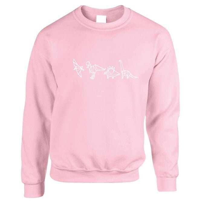 Dino Origami adult sweatshirt, multiple sizes and colours, super soft, paleontology, jurassic, perfect item for gift, or treat yourself:)