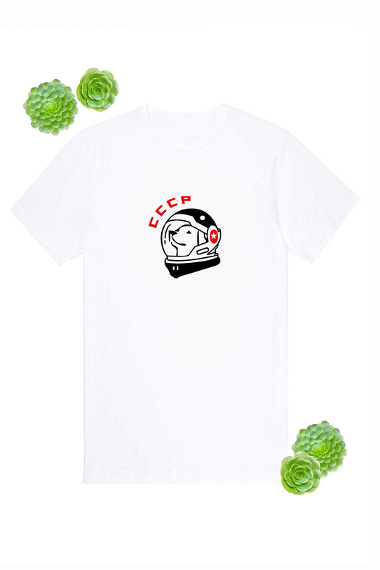 CCCP Space dog Unisex print cotton T-shirt with size variations / space / 100 % cotton / adult and kid's sizes