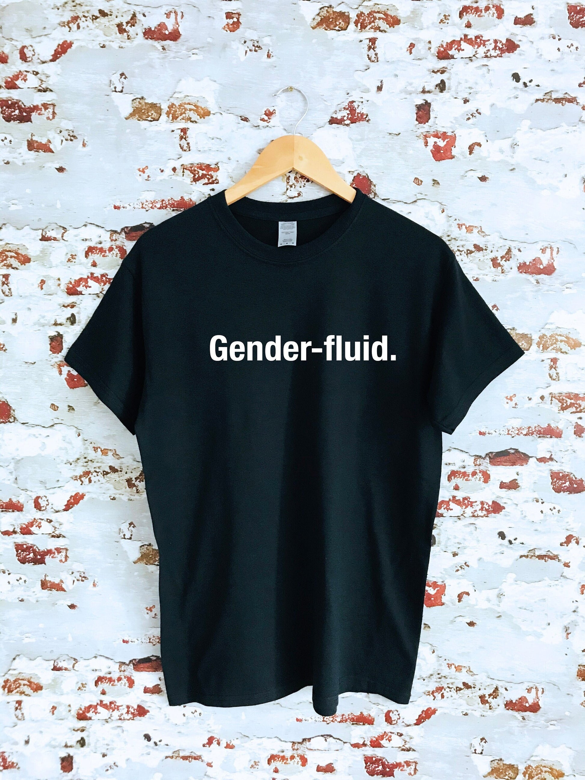 Gender-fluid slogan T-shirt with size variations, unisex, 100 % cotton, multiple colours, LGBT,
