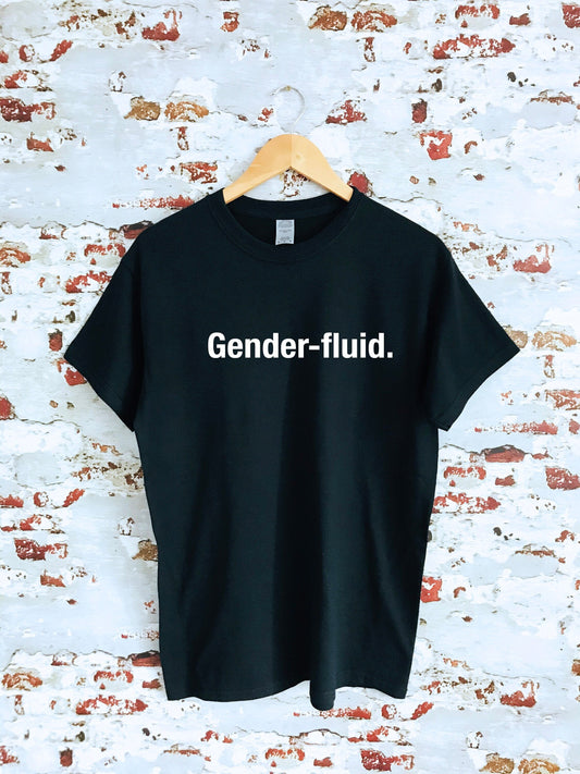 Gender-fluid slogan T-shirt with size variations, unisex, 100 % cotton, multiple colours, LGBT,