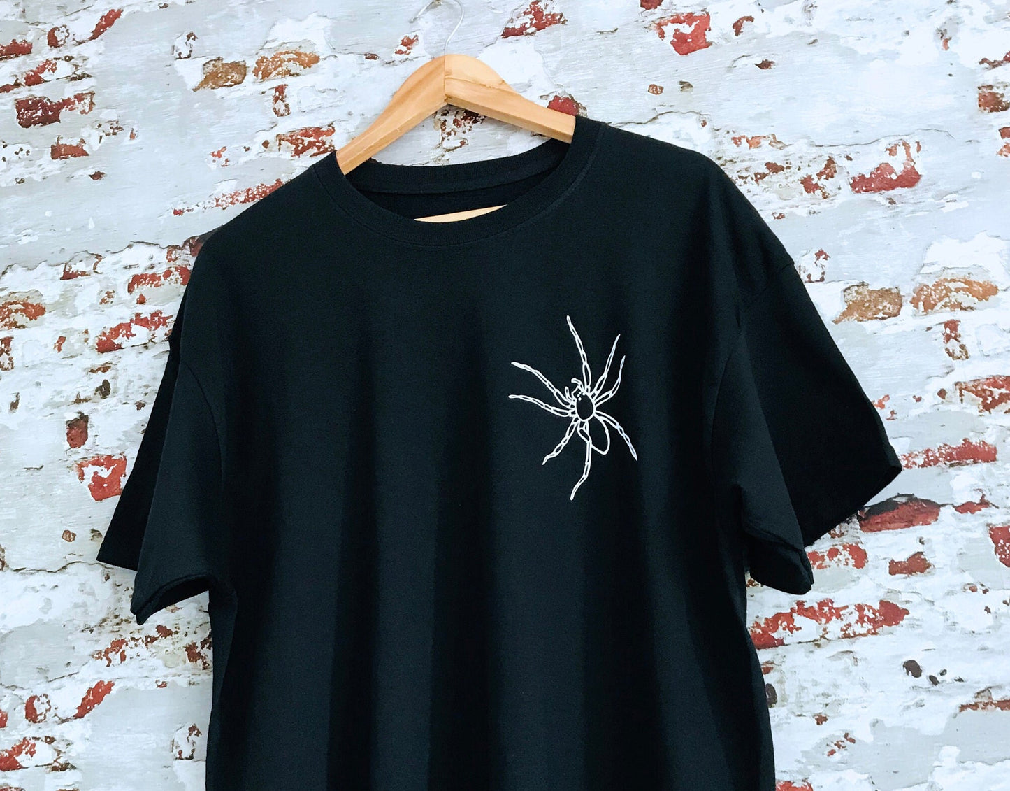 Tarantula Unisex print cotton T-shirt with size variations, black and white tees, funny, 100 % cotton, spider, nature, adult and kid's sizes
