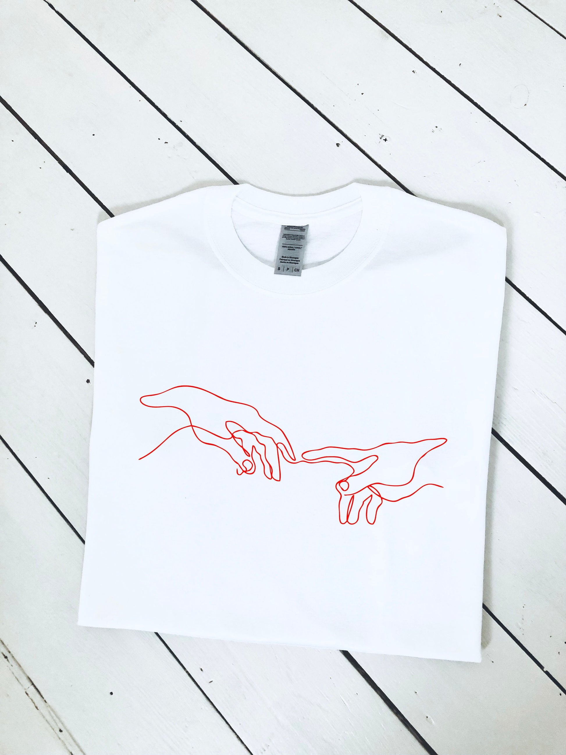 Creation of Adam art print cotton T-shirt with size variations, multiple colour tees, 100 % cotton, art, adult and kid's sizes, womens tops