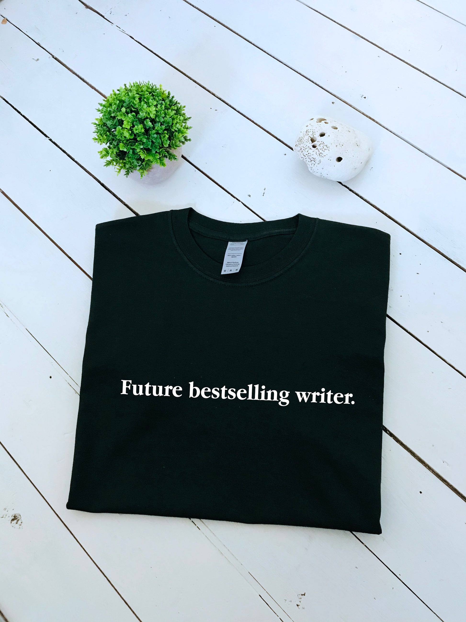 Future bestselling writer slogan printed T-shirt, multiple sizes and colours, mens & womens top, literature, positive affirmation gift tee