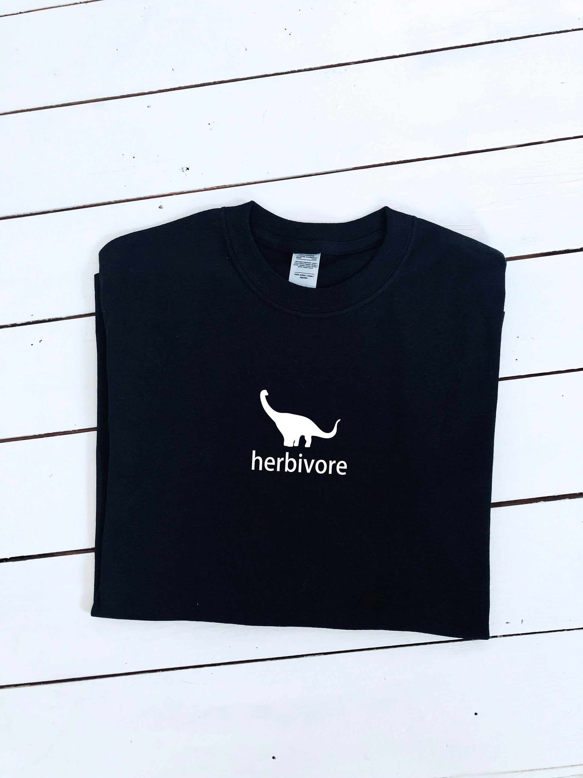 Herbivore Dino print T-shirt, 100% cotton, multiple sizes & colours available, mens and womens tops, vegan, plant, perfect Christmas gift