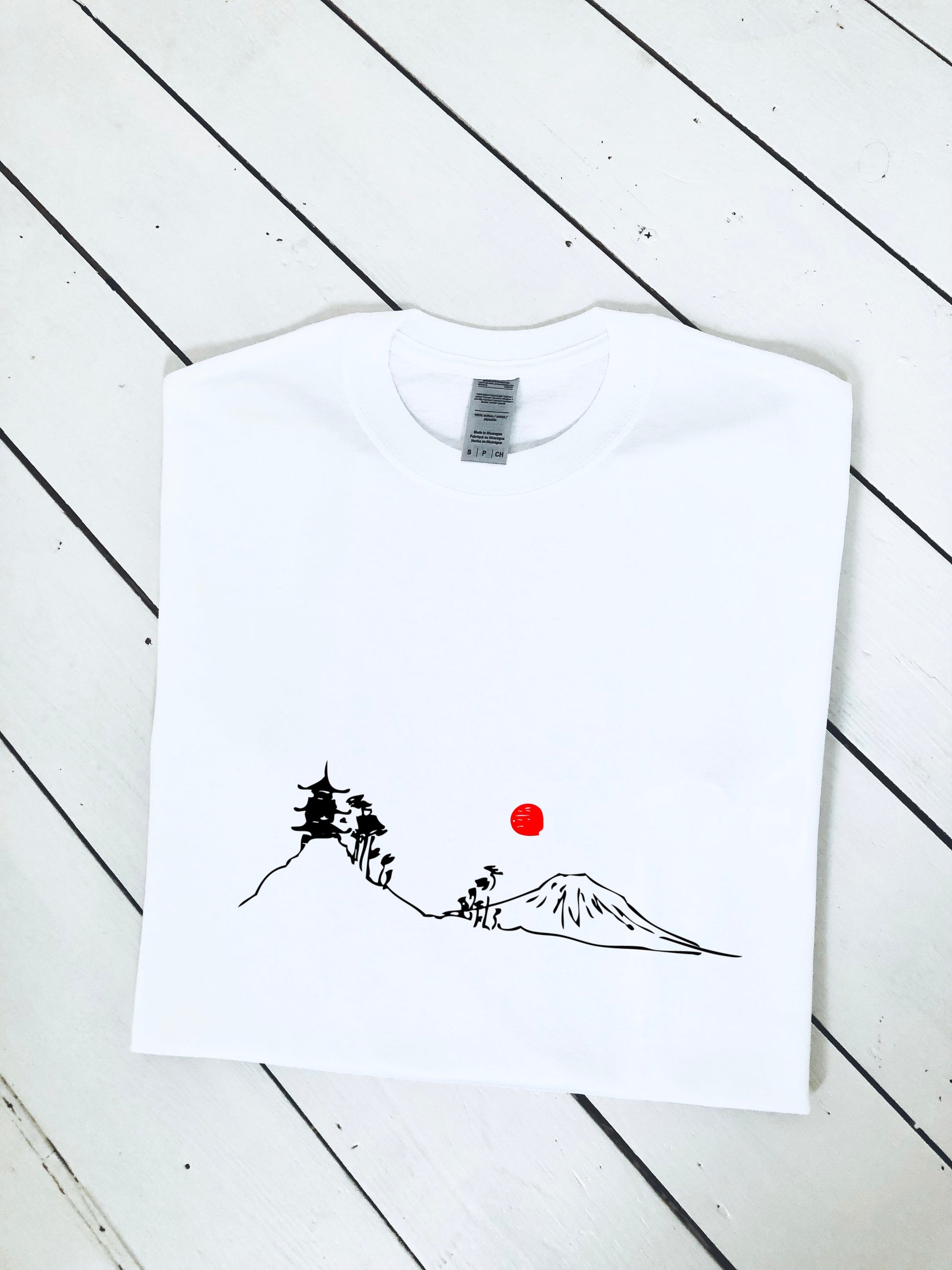 Japanese Zen Scene T-shirt, 100% cotton, multiple sizes available for adults and kids, perfect item for gift, zen buddhism, mindfulness gift