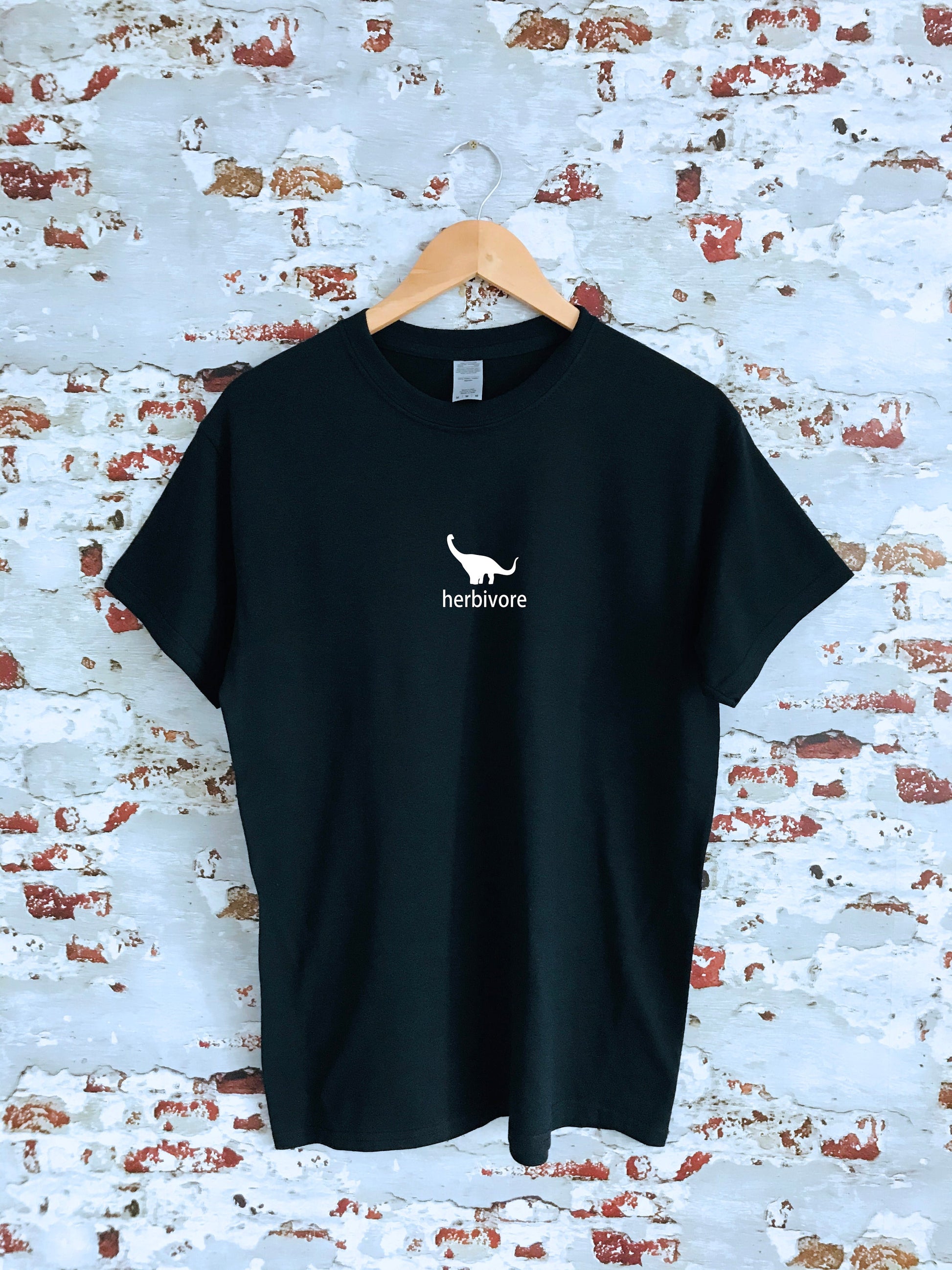 Herbivore Dino print T-shirt, 100% cotton, multiple sizes & colours available, mens and womens tops, vegan, plant, perfect Christmas gift