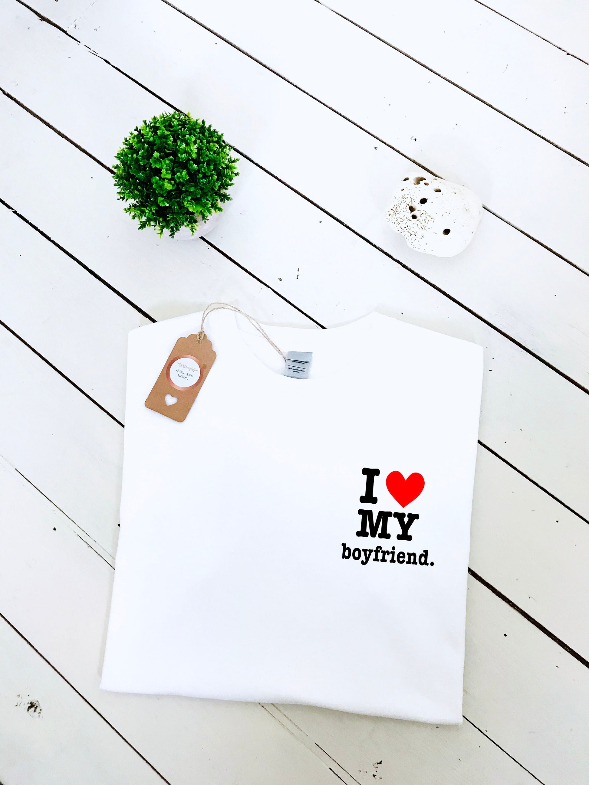 I Love my Boyfriend print T-shirt, loveheart, girlfriend and boyfriend, valentine's day gift, unisex, multiple colours and sizes