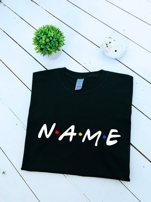 Custom Friends T-shirt, custom name, 100% cotton, multiple sizes available for adults and kids, perfect item for gift