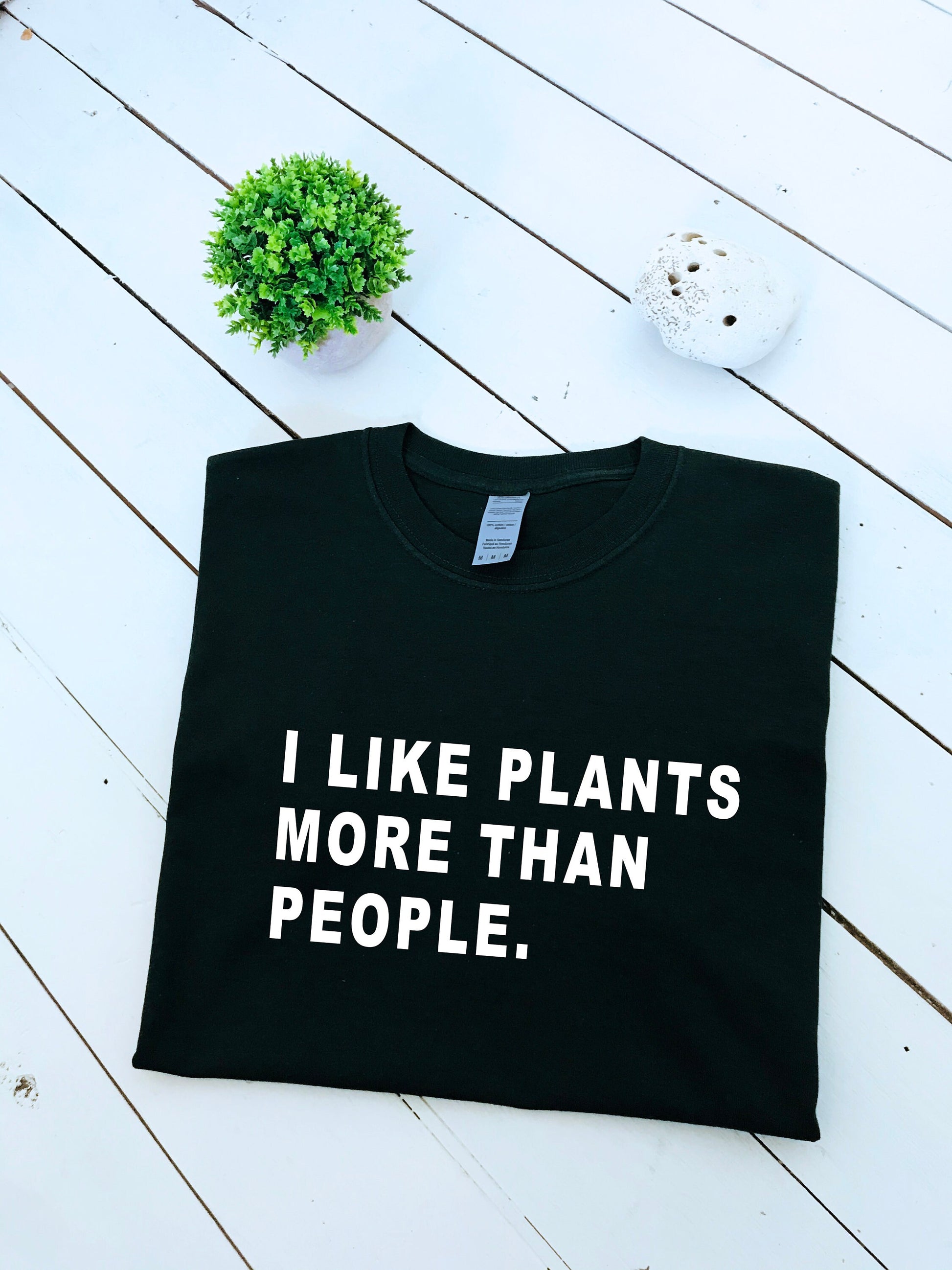I Like Plants More Than People funny slogan T-shirt, garden, gardener, plants, veggie, multiple colours and sizes, unisex