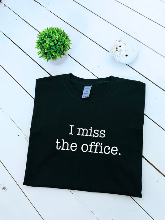 I miss the office print T-shirt, unisex, scranton farms, multiple colours & sizes, minimalist, funny, working from home tshirt