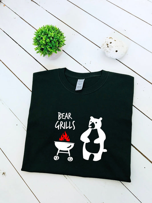Bear Grills printed T-shirt, multiple sizes and colours, mens & womens top, kids sizes, funny shirt, graphic tees, perfect gift