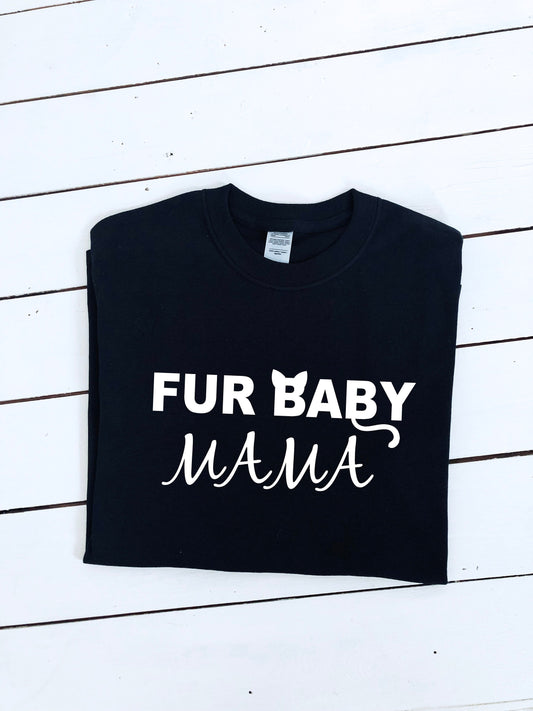 Fur baby mama printed T-shirt, multiple sizes and colours, mens & womens top, dog lover tee, cat lover tee, dog tshirt, cat tshirt,