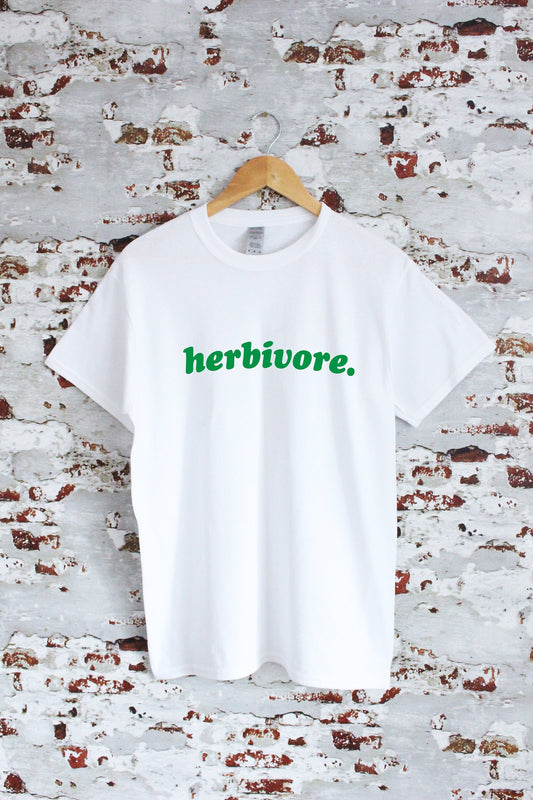 herbivore printed T-shirt, multiple sizes and colours, mens & womens top, animal rights, go vegan, birthday gift, herbs, graphic tee