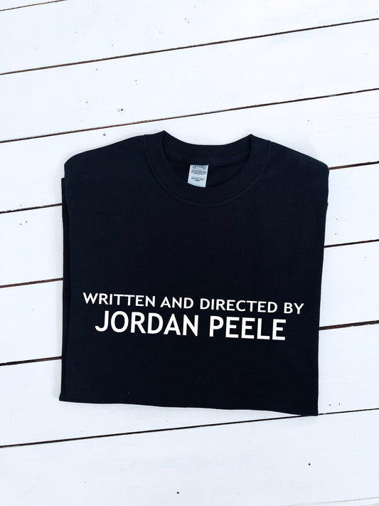 Written and Directed by Jordan Peele T-shirt, multiple colour tees, mens and womens sizes, halloween clothing, horror, printed item