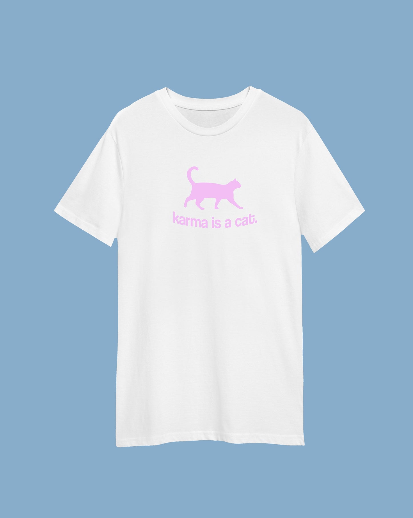 Karma is a cat print T-shirt, unisex item, ladies and kids sizes available, cats, cats lover, cute tee, mindfulness, insta shirt