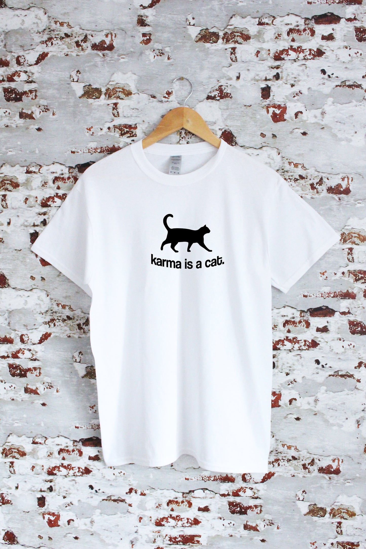 Karma is a cat print T-shirt, unisex item, ladies and kids sizes available, cats, cats lover, cute tee, mindfulness, insta shirt