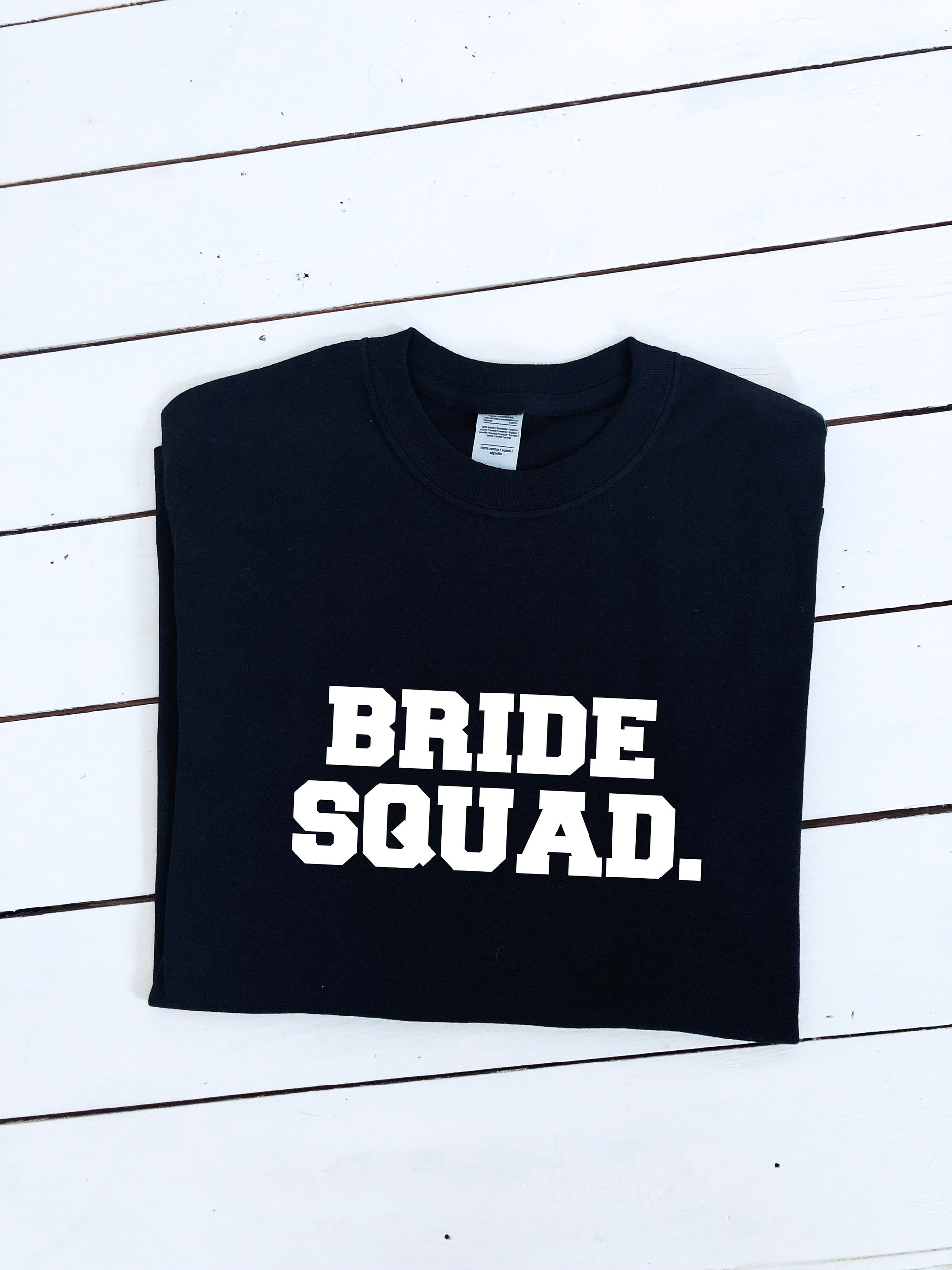 Bride Squad slogan print T-shirt, Unisex and ladies sizes avialable, 100% cotton, multiple colours, hen do, wedding gift, party tee