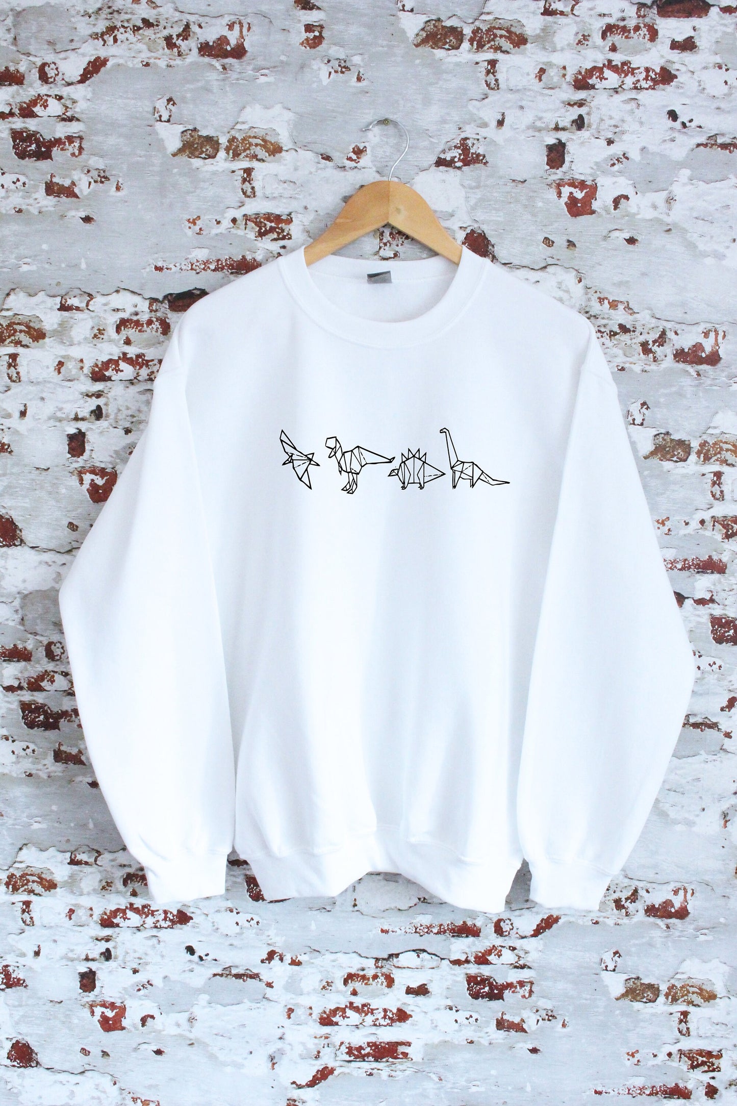 Dino Origami adult sweatshirt, multiple sizes and colours, super soft, paleontology, jurassic, perfect item for gift, or treat yourself:)
